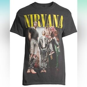 Nirvana Band Tee Unisex Men’s Size L Short Sleeve T-Shirt Dark Gray Casual Large